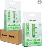 Zutto Nyan 4 in 1 Cassava Cat Litter - Advanced Fast Clumping, Flushable, Low Tracking, 99% Dust Free. Natural Plant Based,Pet Friendly, Great for All Cats, Sensitive Paws, Kittens(5.3 lbs x2 Bag)