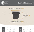 The HC Companies Eclipse Square Plastic Planter w/Attached Saucer - Outdoor & Indoor Plant Pot with Drainage Holes - Lightweight, UV-Resistant Plastic Pots for Plants (8" Red, Pack of 1)