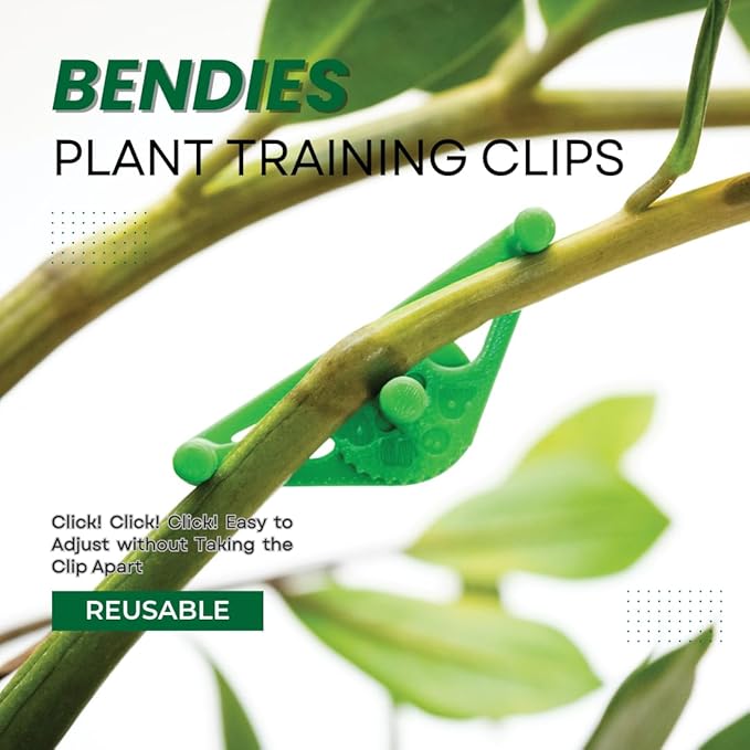 Bendies LST Plant Training Clips 15 Pack Orange - v2.0 Adjustable Low Stress Support Clips for Stem Bending, Grow Tent, Plant Ties & Gardening Accessories