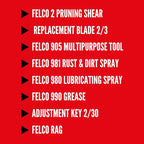 FELCO 933 Premium Pruning Kit – Includes 2, The Original Forged Aluminum Hand Pruner, Spare Blade, Sharpening Tool, Lubrication Spray & Cleaning Cloth | Swiss-Made Garden Tool Gift Set