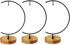 YY YEARCHY Awesomes Terrarium Ornament Display Stand Metal Stand Air Plant Stand Flower Pot Stand Holder Iron Pothook Stand for Hanging Glass Terrarium Globe Ball (2, Black)