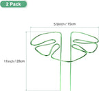M METERXITY 2-Pack Monstera Plant Support, 11x5.9 Inch Reusable Sturdy Alloy Plant Support Stakes Unique Design for Potted Plants Flowers/Vegetables/Indoor Outdoor Climbing Plants [Green]