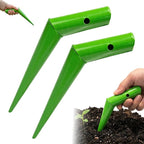 Plant Hole Digger for Planting, Stainless Steel Hand Dibber Bulb Planter Tool with Handle, Handheld Garden Seed Digger for Drilling Holes for Tulips, Daffodils, Vegetables (2PCS)