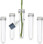 Royal Imports Floral Water Tubes with Caps – 3.5" Clear Plastic Flower Vials for Single Stem Roses, Buds, Bouquets – Standard Style, 1/2" Opening – 50 Pack