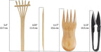 BambooMN Bonsai Tree Pruning Trimming Starter Tool Kit - Leaf Trimmers, and Bamboo Rake - 30 Sets