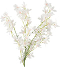 Artificial Orchid Flower Single Branch Dancing Oncidium Silk Material Lifelike Arrangement 74CM Tall For Wedding Home Office Living Room Decor(White)