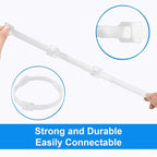 California JOS 60 PCS 6 Inches Reusable Cable Ties, Wire Ties, Cord Organizer, Cable Organizer, Adjustable Cable Management - White