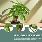 16 Inch Fake Money Tree, Artificial Bonsai Money Tree for Good Luck Fortune, Small Faux Potted Plant for Home Office Desk Living Room Bedroom Decor