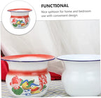 VANZACK Enamel Spittoon Portable Bedpan Urinal Pot for Adults and Children Vintage Style Durable Household Medical Aid