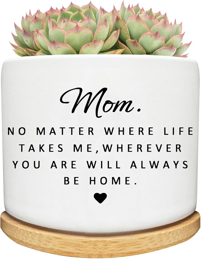 Mom Gifts from Daughter Son, Succulent Cactus Cute Planter Plant Pots Gifts for Mom, for Mom Mama Mother, Mom Birthday Gifts, Best Mom Ever Gifts, Gardening Gifts for Mom