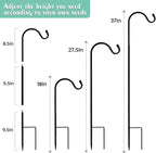 Urban Deco 4PK Heavy Duty Shepherds Hook, 37' Inch Tall Adjustable Height Shepards Hooks for Outdoor, Plant Hangers Garden Stakes, Plant Hooks Pole for Wedding, Garden, Outdoor