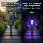 2026 4Pack Mosquito Repellent Outdoor Patio,Solar Bug Zapper Outdoor Mosquito Zapper for Moths,Gnats,Flies,Small Flying Insect,Gnat Killer for Vegetable Beds,Electric Fly Zapper for Backyard,Garden