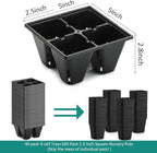 RooTrimmer 40 Pack Reusable 4-Cell Seed Starter Tray for Seedlings, Deep Large Cell Plant Starter Trays with Drainage Holes for Seed Germination, Easy Transplant, Fits Standard 1020 Flats, Black