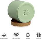 WSMKSZ 3 Pack 6/5/4 inch Cylindrical Flower Pots, Modern Small Round Plastic Plant Pots with Drainage Holes & Saucers, Clean and Refined Planter Pots for Outdoor, Indoor & Office Decor (Green Brown)
