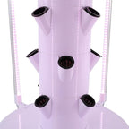 Growing Tower, 28-Plant Hydroponic Indoor Vertical Garden Kit with LED Lighting and 24-Hour Cycle Timer, Hydroponics Growing Tower for Gardens, Farms, School Research Rooms (White and Black)