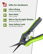 Gardening Scissors, Sharp Plant Trimming Scissors for Precise Cuts, Stainless Steel Pruning Shears Bonsai Clippers, 8.5" Bypass Garden Shears & 6.5" Straight Trimming Scissors 2 Pack