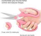 Housolution Flower Scissors, 3 Pack, Strong Floral Shears, Premium Steel Pointed Garden Pruning Shears Floral Fruits Leaf Scissors Hand Pruner Snip Trimming Tool for Gardening Flower Arrangement, Pink