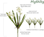 3pcs Artificial Cymbidium Orchid Flowers That Look Real, Faux White Orchid Stems for Vases, Silk Flowers Arrangement for Home Office Farmhouse Indoor Tables Centerpieces Decoration (White)