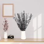 Tavkite 16 Pcs Dried Eucalyptus Stems, 17'' Natural Fresh Eucalyptus Leaves Branches Hanging for Shower, Preserved Real Purple Plant Live for Home SPA Wall Bathroom Wedding Party Vase Decor