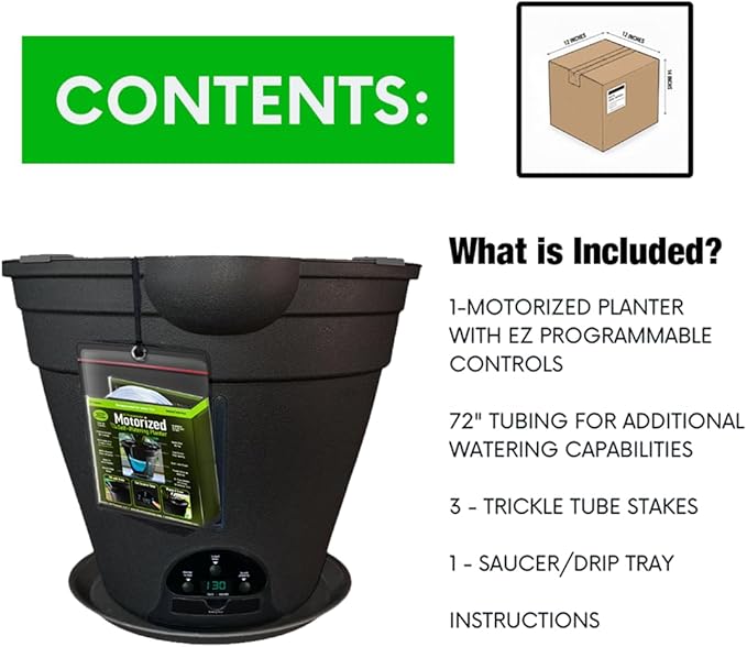 Motorized Self Watering Plant Pots for Indoor Plants, 1.25 Gallon Automatic Planter with Programmable Pump, LED Indicator for Office Decor & Gardening