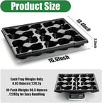 RooTrimmer 20 Cell Plant Trays for Carrying 3 inch Round Nursery Pots, Sturdy Plastic Trays Suitable for Holding 200 pcs Peat Pots (10 Packs)