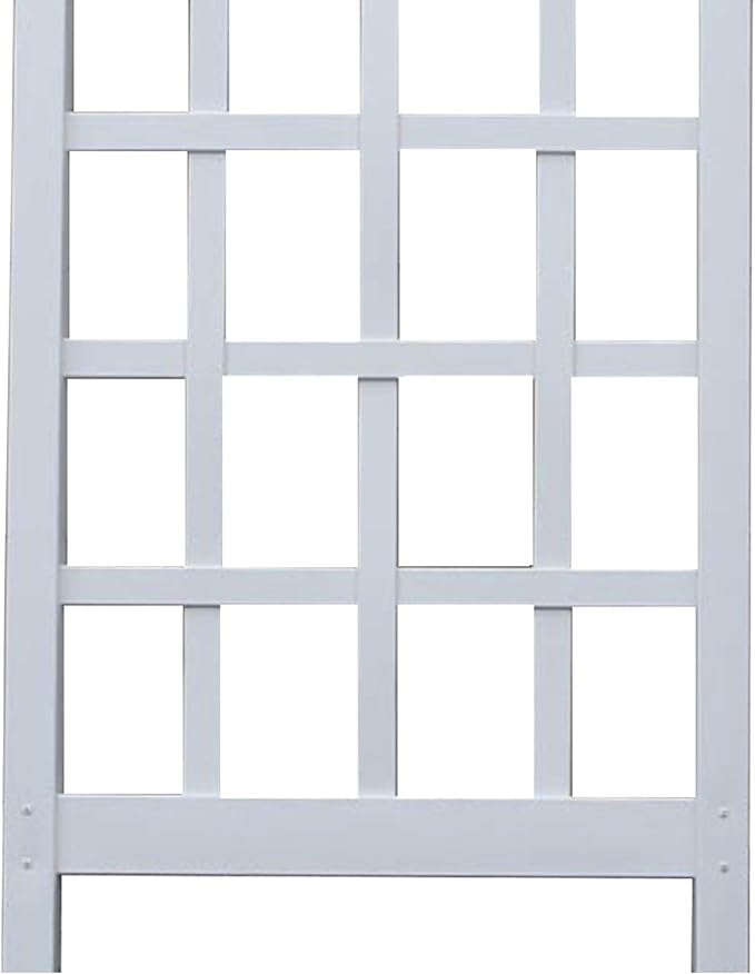 Dura-Trel Cambridge Vinyl Trellis, Outdoor Plant Support Frame, 28" x 75", White - Decorative Grid-Style Lattice for Climbing Vines & Flowers, Use Against Walls, Fences or Freestanding