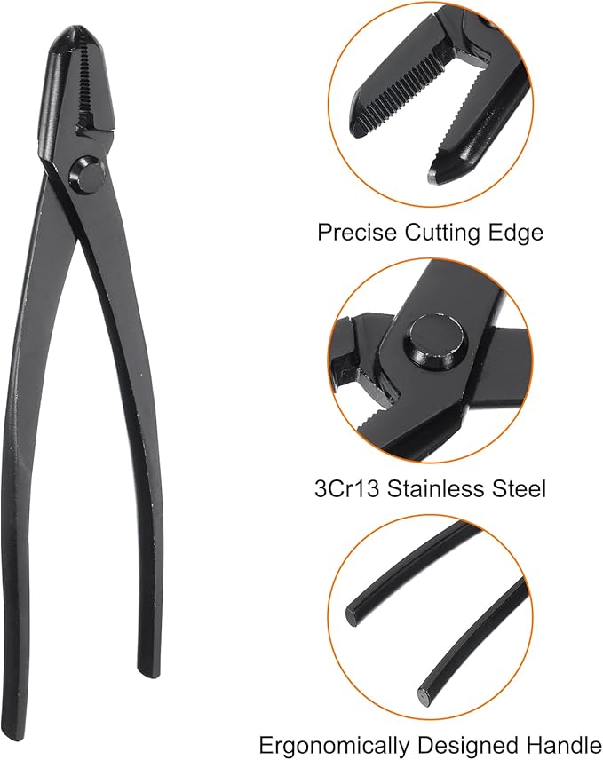 HARFINGTON Bonsai Jin Pliers 8.7 Inch 220mm Bonsai Tool Wire Plier Branch Cutter Gardening Pruner for Branch Cutting, Black