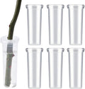 AIEX 6pcs 60ml Flower Water Tubes with Lid, Large Plastic Floral Water Tubes, Flower Tubes for Fresh Flowers Sunflower Milkweed Cutting Arrangement 4.1x1.8inch/10.8x3.6cm (Transparent)