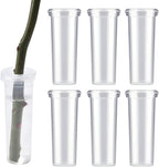 AIEX 6pcs 60ml Flower Water Tubes with Lid, Large Plastic Floral Water Tubes, Flower Tubes for Fresh Flowers Sunflower Milkweed Cutting Arrangement 4.1x1.8inch/10.8x3.6cm (Transparent)
