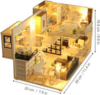 GuDoQi DIY Miniature Dollhouse Kit with Furniture, Tiny House kit 1:24 Scale, Need to Assemble Around 30 Hours, Great Handmade Crafts Gift for Birthday, Christmas, Life House(No Dust Cover)