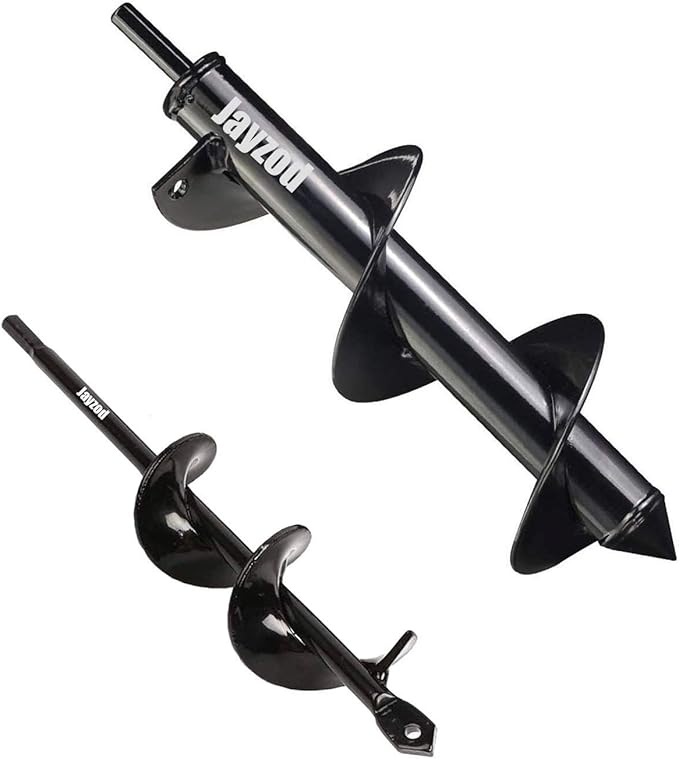 Auger Drill bit for Planting 1.6x8.7& 4x12 Garden Auger Spiral Drill Bit,Bulb & Bedding Plant Augers,Plants Drill bit for 3/8” Hex Drive Drill