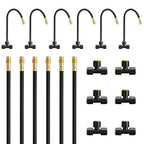 RAINPOINT Drip Irrigation System, No Pipe, only 6pcs Adjustable Copper Nobbles for Greenhouse, Lawn, Raised Beds, Outdoor Plants, 360°Adjustable and Quick Connectors