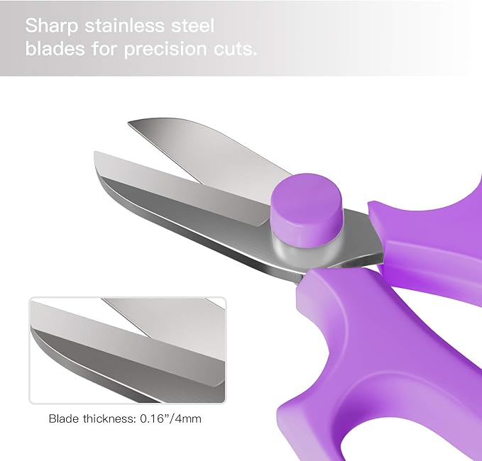 Housolution Flower Scissors, Strong Floral Shears, Premium Steel Garden Pruning Shears Floral Fruits Leaf Scissors Hand Pruner Snip Trimming Tool for Gardening Flower Arrangement, Purple