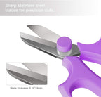 Housolution Flower Scissors, Strong Floral Shears, Premium Steel Garden Pruning Shears Floral Fruits Leaf Scissors Hand Pruner Snip Trimming Tool for Gardening Flower Arrangement, Purple