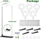 Grow Lights for Indoor Plants, Full Spectrum Small Halo Plant Grow Light with Base, 48 LED Growing Lamp 10 Levels Dimmable Auto On Off 3/9/12 Hrs Timer for Small Plants, White, 3.5in, 5 Pack