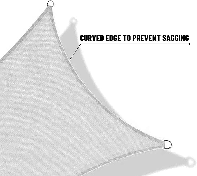 SUNNY GUARD Custom Size 10'x16' Silver Grey Sun Shade Sail Rectangle UV Block Shade for Backyard Yard Patio Deck Garden(Customized)