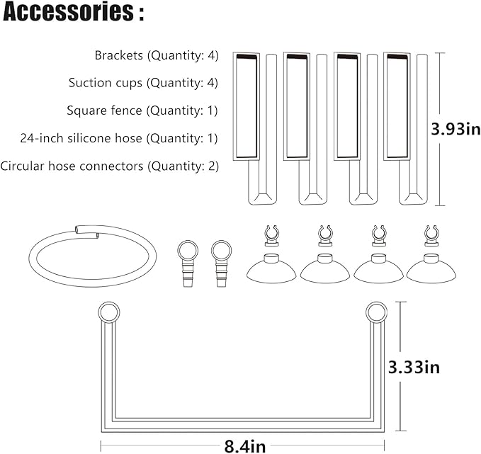HOZOE Floating Plant Fence for Aquarium, Separates Floating Plants, Automatically Adjusts Height with Water Level, Suitable for All Floating Plants and Most Aquariums.