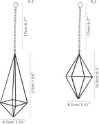 4 Pcs Hanging Air Plants Holders Black Himmeli Large Geometric Tillandsia Air Plant Planter Hangers Airplants Display Wire Frame with Chains Wall Metal 2 Size