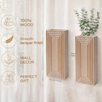Wooden Wall Planter Vase,2 Pack Natural Wood Hanging Planter for Indoor Fake Plants Modern Boho Farmhouse Wall Art Decor for Home Kitchen Modern Farmhouse Bathroom Living Room Dining Room