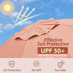AMMSUN Shade Umbrella, Premium Portable Umbrella with Stand, 6.5ft Lightweight Free Standing Canopy for Sporting Games, Adjustable Instant Sun Protection and Easy to Carry, Peach Pink