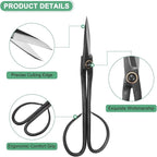 M METERXITY Bonsai Tool - 8.3 Inch Carbon Steel Bonsai Scissor, Bonsai Tree Plants Modeling Tools, Applying to Grow Room/Trimming Plants/Pruning Shears (210mm, Black)