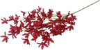 Artificial Orchid Flower Single Branch Dancing Oncidium Silk Material Lifelike Arrangement 74CM Tall For Wedding Home Office Living Room Decor(burgundy)