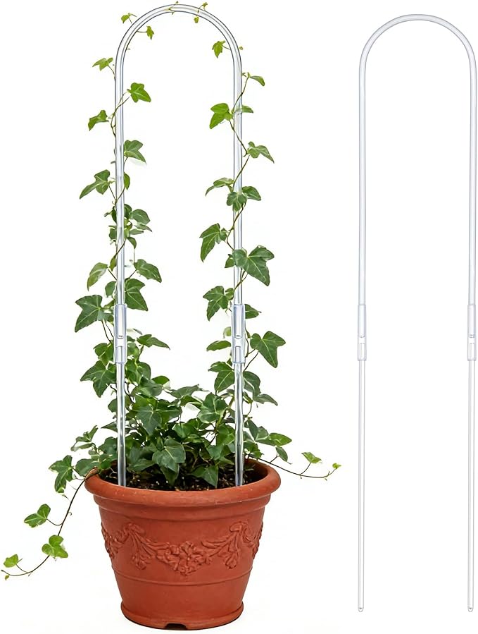 2 Pack U-Shaped Clear Acrylic Plant Supports - 23 inches Indoor/Outdoor Climbing Vine Trellis for Potted Plants, Ideal for Ivy & Tropical Houseplants,Plant Support Hoya Trellis (Crystal, 23 inches)