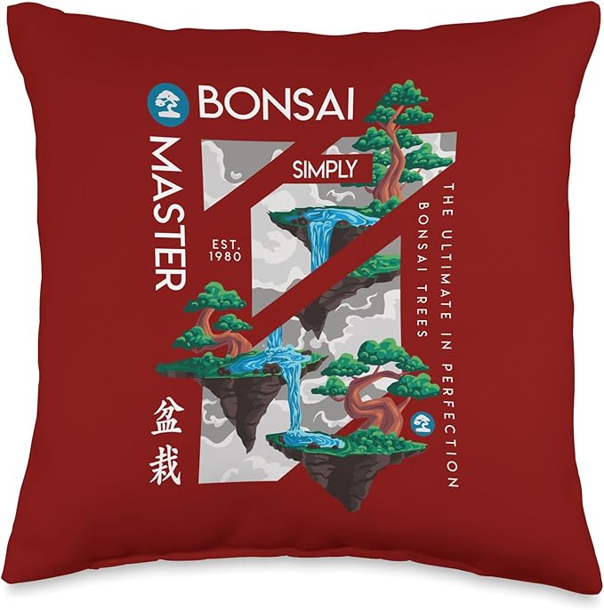 Zen Bonsai Tree Niwaki Japanese Garden Art Botanists Throw Pillow