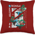 Zen Bonsai Tree Niwaki Japanese Garden Art Botanists Throw Pillow