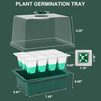 Sondiko Silicone Seed Starter Tray, 48-Cell Reusable Seed Starter Kit, Seedling Starter Trays with Humidity Dome, Mini Greenhouse Germination Kit, Perfect for Gardeners