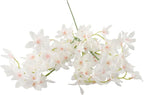 Artificial Orchid Flower Single Branch Dancing Oncidium Silk Material Lifelike Arrangement 74CM Tall For Wedding Home Office Living Room Decor(White)