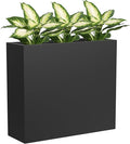 Metal Tall Planter 30" L x 10" W x 26" H, Long Rectangular Planter Box with Drainage Holes & Removable Shelf – Heavy Duty Steel Planter for Tall Plants, Flowers or Shrubs