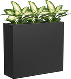 Metal Tall Planter 30" L x 10" W x 26" H, Long Rectangular Planter Box with Drainage Holes & Removable Shelf – Heavy Duty Steel Planter for Tall Plants, Flowers or Shrubs