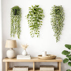 HIHADUUM 3PCS Artificial Hanging Plants with Pots, Faux Hanging Plants Indoor Outdoor, Fake Eucalyptus Vine Plants for Wall Shelf Bathroom Bedroom Living Room Balcony Home Decor
